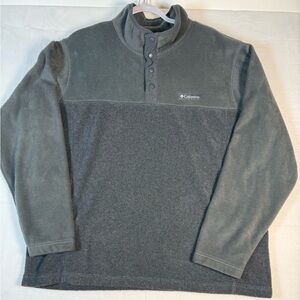Columbia Men's 3/4 Snap-up Charcoal Grey Fleece Pullover Size XL